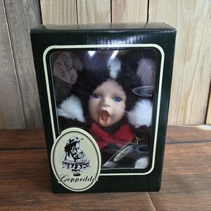Geppeddo Porcelain SKYLAR THE SKUNK Black and White Doll